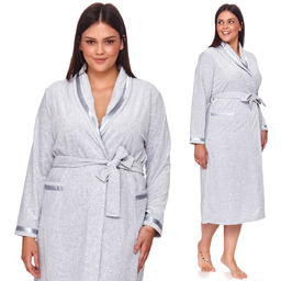 Szlafrok damski welurowy DOCTOR NAP 1078 szary XXL