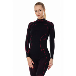 Bluza Damska Brubeck Cooler Ls14350 Czarny/Amarantowy - S