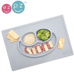 EZPZ Silikonowy talerzyk z podkładką 2w1 Happy Mat