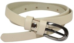 Pasek Damski Skórzany PAS-MAX (PL) 15 mm KREMOWY