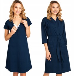 Koszula Do Karmienia Szlafrok Ciążowy Komplet