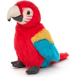 Uni-Toys - czerwona papuga - 20 cm (wysokość)