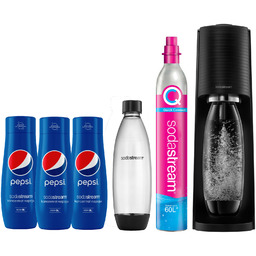 ZESTAW Saturator do wody gazowanej SodaStream Terra Czarny,