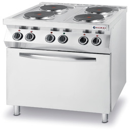 Kuchnia elektryczna 4 płytowa z piekarnikiem konwekcyjnym GN