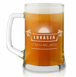 Kufel szklany do piwa z grawerem dla lenia