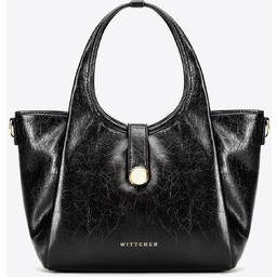 Damski kuferek z imitacji skóry z odpinanym paskiem