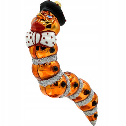 Bombka choinkowa ręcznie malowana Gąsienica z Kapeluszem