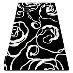 Dywan HAMPTON Rosa róża, kwiaty czarny 80x150 cm