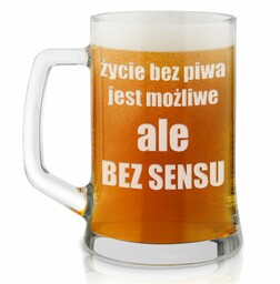 Kufel szklany do piwa z grawerem dla piwosza