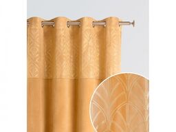 ZASŁONA WELUROWA BLISS - MUSZTARDOWA 140x250 ZŁOTA PRZELOTKA