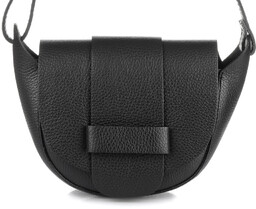 Czarna Vera Pelle Damska Skórzana Mała Torebka Listonoszka