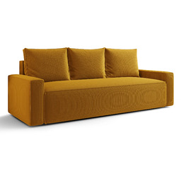 Elior Żółta sofa rozkładana z pojemnikiem B9-W06