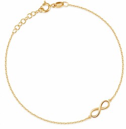 Srebrna Bransoletka Złocona 925 Nieskończoność Grawer