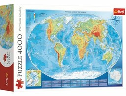 TREFL Puzzle Premium Quality Wielka mapa fizyczna świata