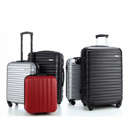 Zestaw walizek z ABS-u z żebrowaniem