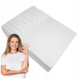 Prześcieradło 180X200 Z Gumką Bawełniane Białe 25CM Jersey
