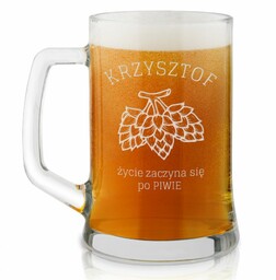 Kufel szklany do piwa z grawerem dla piwosza