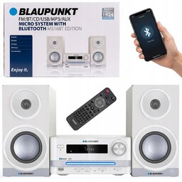 Mikrowieża Blaupunkt MS16BT Edition FM/BT/CD/USB/MP3/AUX Biała Bluetooth