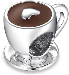Rodowany srebrny charms do pandora filiżanka kawy coffee
