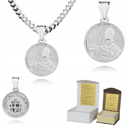 925 Srebrny łańcuszek medalik DEDYKACJA 50cm P2M43