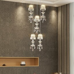 Lampa wisząca kryształowa Yasanie Lucande, przezroczysty / transparentny,