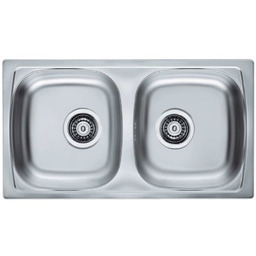 ALVEUS Zlewozmywak dwukomorowy Basic 160 1049232K Satyna 43.5x78