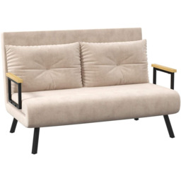 Sofa rozkładana Homcom 102x73x81cm, beżowo-czarna