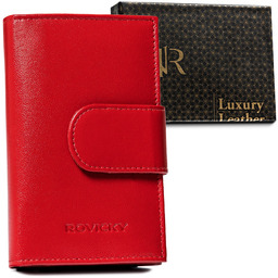 Portfel skórzany Rovicky czerwony R-RD-40-GCL Red
