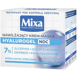 Mixa Ekspert Skóry Wrażliwej Hyalurogel Nocna Odbudowa nawilżający