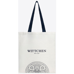 Torba płócienna z motywem mandali beżowo - granatowa