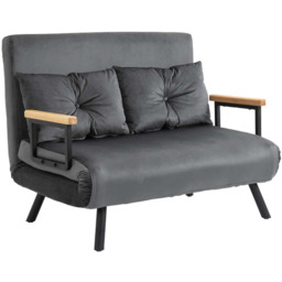 Sofa rozkładana Homcom 102x73x81cm, ciemnoszara/czarna