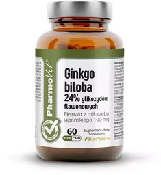 PHARMOVIT Miłorząb Japoński (Ginkgo Biloba) Bezglutenowy 60 Kapsułek