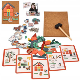 TABLICA KORKOWA PRZYBIJANKA PRZYGODA NA FARMIE ZABAWKA WBIJANKA