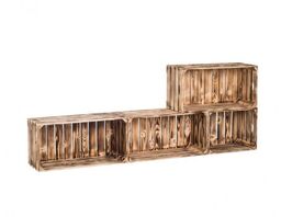 ČistéDřevo Skrzynki drewniane opalane meblościanka 160 60 24