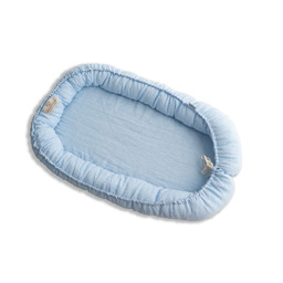 Babymatex Gniazdko niemowlęce Prestige linen plain 55x80 niebieskie