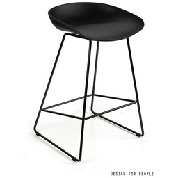 Krzesło barowe / hoker club czarny unique