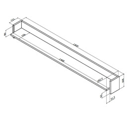 Półka wisząca dąb cremona / czarna mat 150