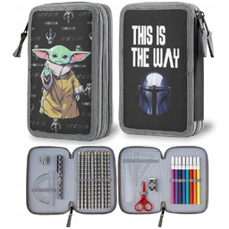 Piórnik Szkolny Z Wyposażeniem Baby Yoda Saszetka