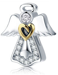 Rodowany srebrny charms do pandora anioł aniołek angel