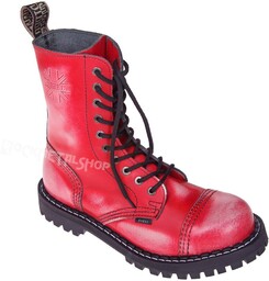 glany STEEL - ECRU / RED (10-dziurkowe)-48