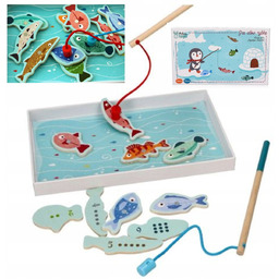GRA MAGNETYCZNA ŁOWIENIE RYB DREWNIANA GRA PLANSZOWA WĘDKARZ