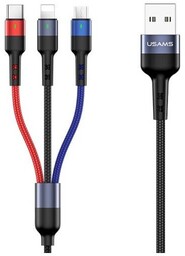 Kabel pleciony USAMS U26 3w1 0.35m 2A Fast