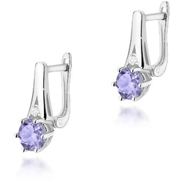 Złote kolczyki Tanzanit 2 x 0,50ct białe złoto