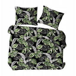 Pościel z kory 160x200 czarna szara zielona liście