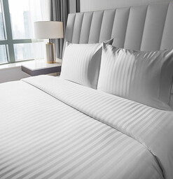 Pościel hotelowa adamaszek 140x200 biała BEZ ZAMKA PREMIUM