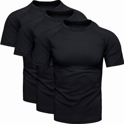 3-pak męski t-shirt sportowy czarny Recea