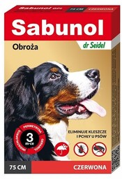 Sabunol czerwona obroża przeciw pchłom i kleszczom
