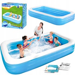 Dmuchany Basen Ogrodowy Basenik Dla Dzieci 305x183x56cm Bestway