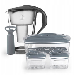 Grafitowy Dzbanek Do Wody Szklany 3 Pojemniki Próżniowe