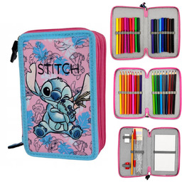 STITCH Piórnik potrójny rozkładany z wyposażeniem Disney Lilo